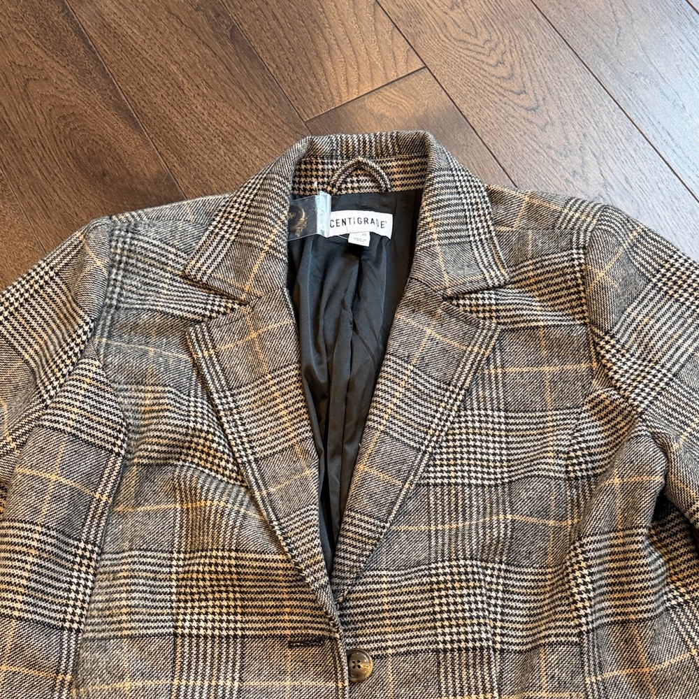 Centigrade Plaid Women's Blazer Coat Size 10 C11-011 - Picture 7 of 9